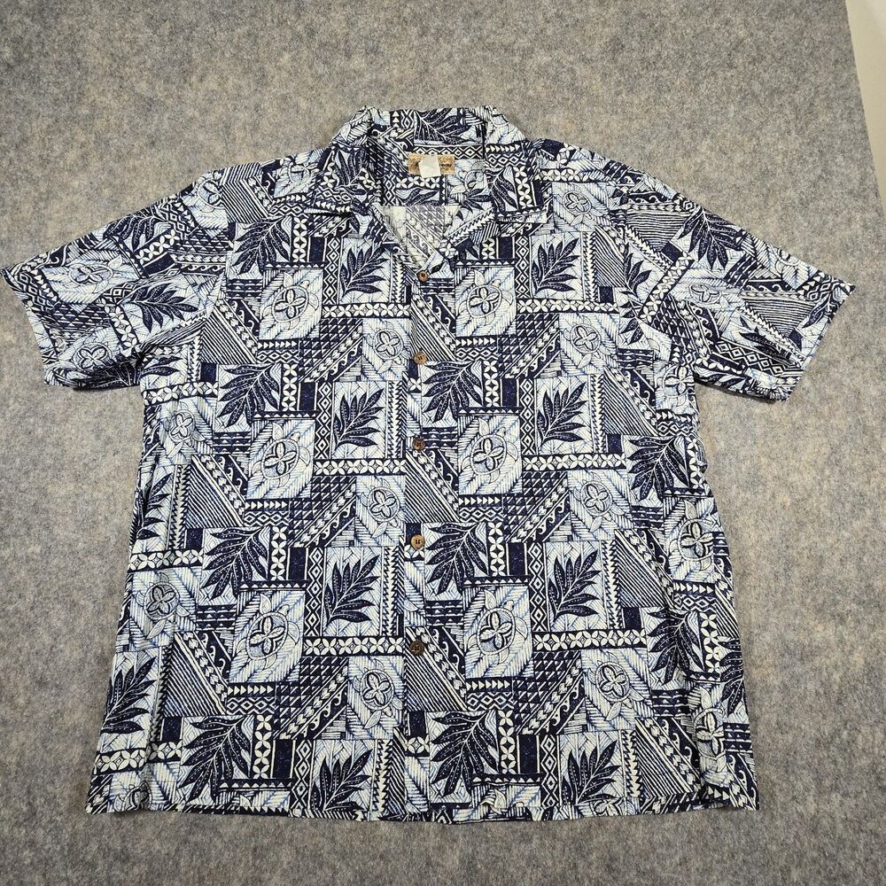 Blue Hawaii Cotton Shirt Mens Size 2XL Short Sleeve Blue Turtles Tropical USA